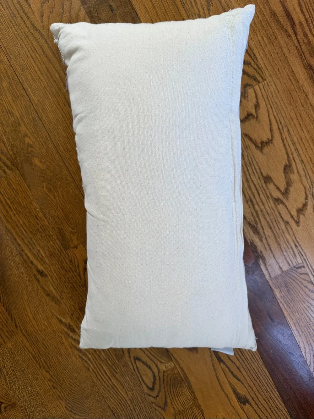 Embroidered Floral Lumbar Pillow in Light Gray and Cream
